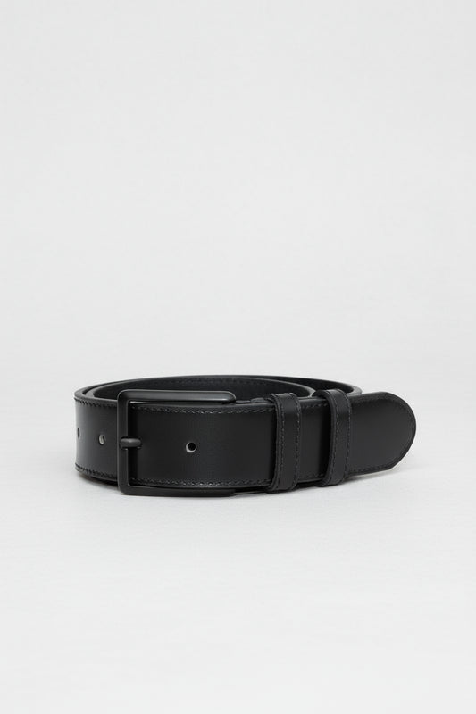D.I.W.B.O Men's genuine leather belt with black buckle C032