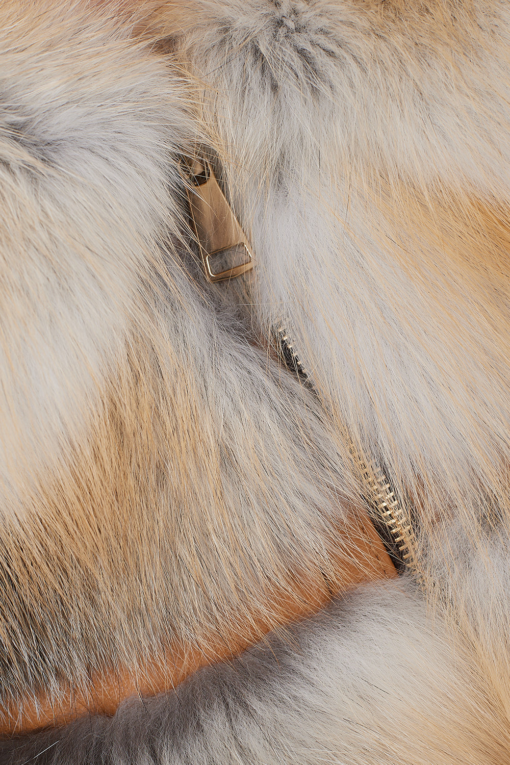 Golden Island natural fox fur jacket